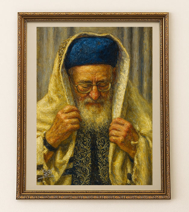 מרן הרב מרדכי אליהו זצוק״ל – עטוף בטלית קדושה